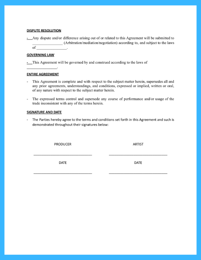 music production contract template