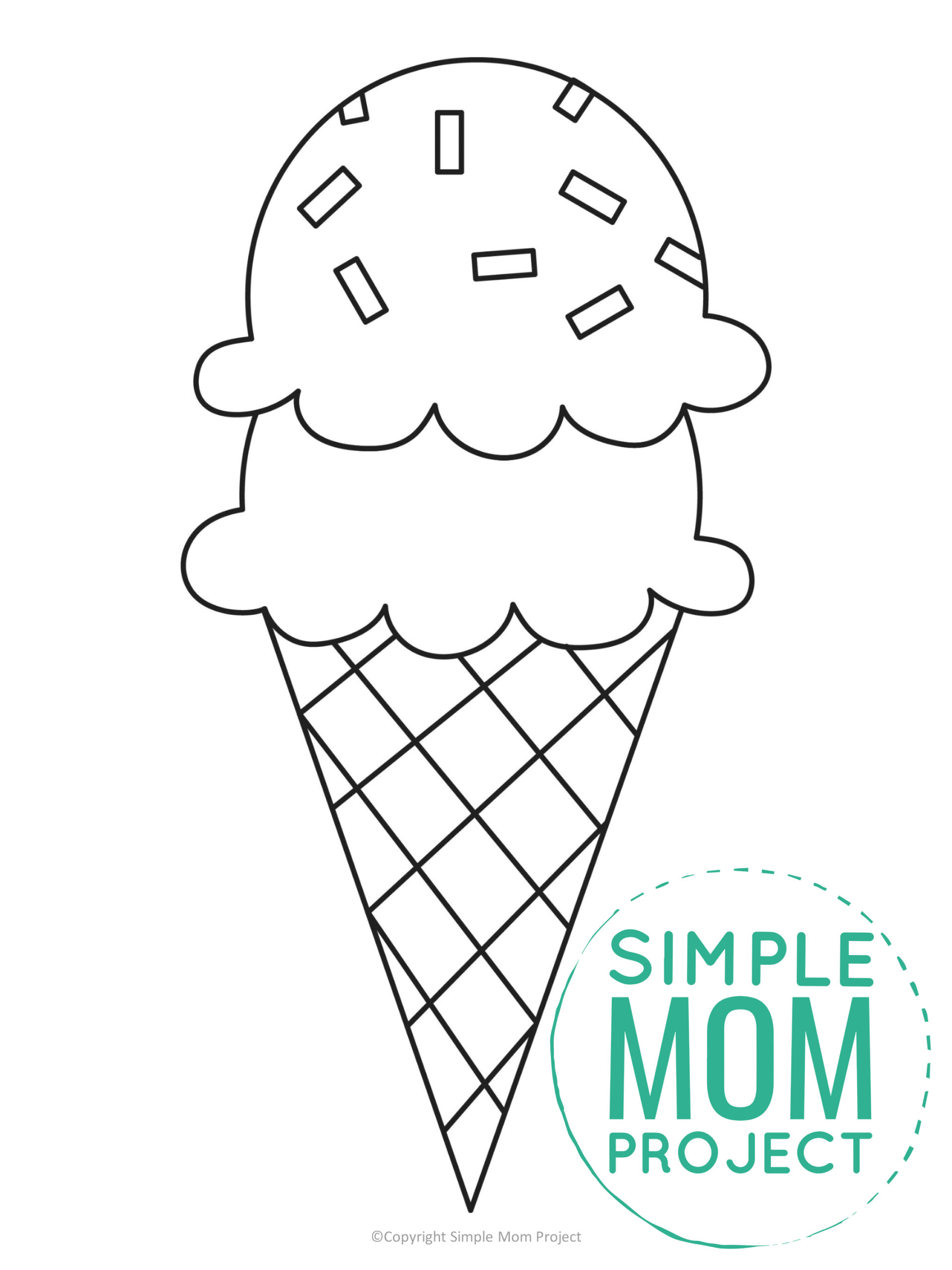 Ice Cream Outline Printable - Printable Word Searches