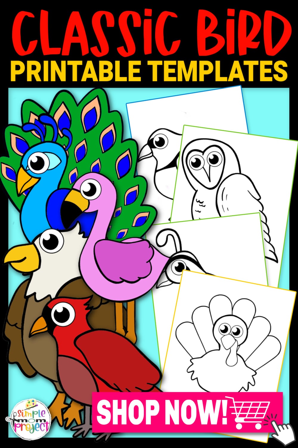 Printable Classic Bird Template Crafts for Kids, preschoolers, toddlers and kindergarten 3