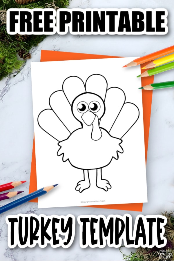 Printable Turkey Template Coloring Page for Kids Preschoolers Toddlers and Bird Crafts 3