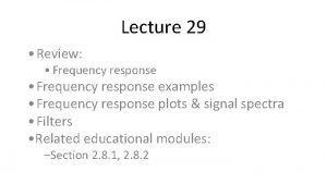 Frequency response