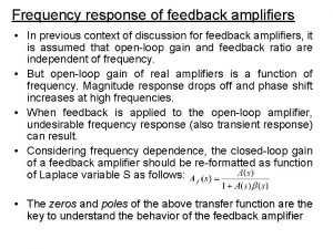 Frequency response of feedback amplifier