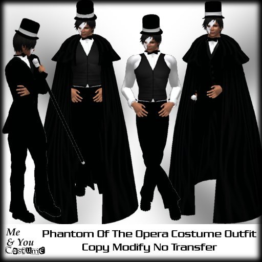 ***Me & You Costume Phantom Of The Opera Costume Outfit