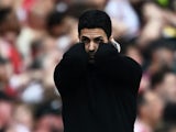 Arsenal manager Mikel Arteta reacts on May 19, 2024