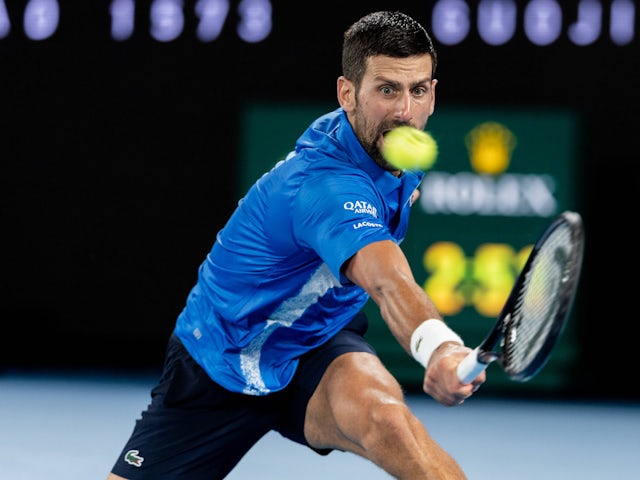 Novak Djokovic in action at the Australian Open on January 15, 2025