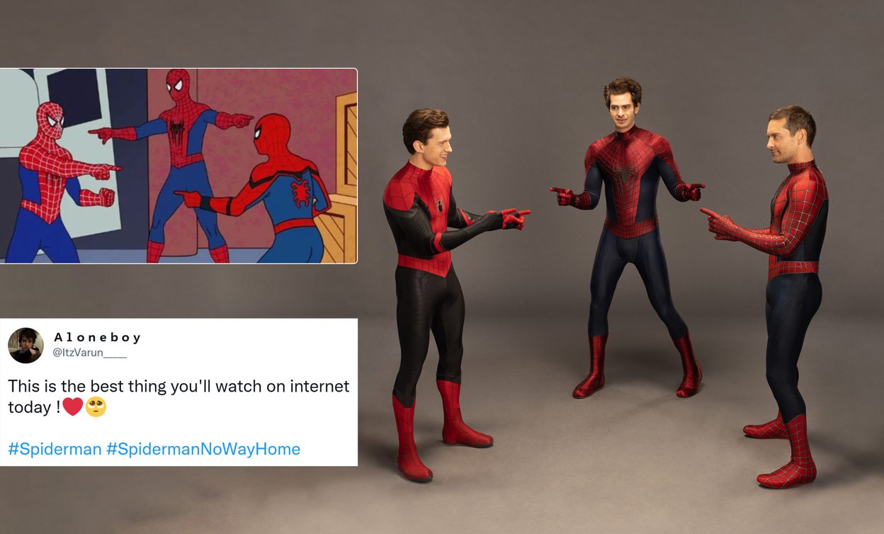 Tom Holland, Andrew Garfield & Tobey Maguire Recreate Popular 'Spider-Man'  Meme And MCU Fans Are Over The Moon - Entertainment