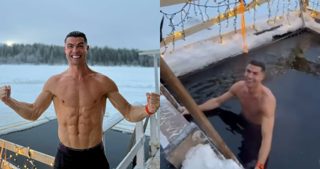 Cristiano Ronaldo takes a plunge in freezing -20 degrees Celsius water; Watch