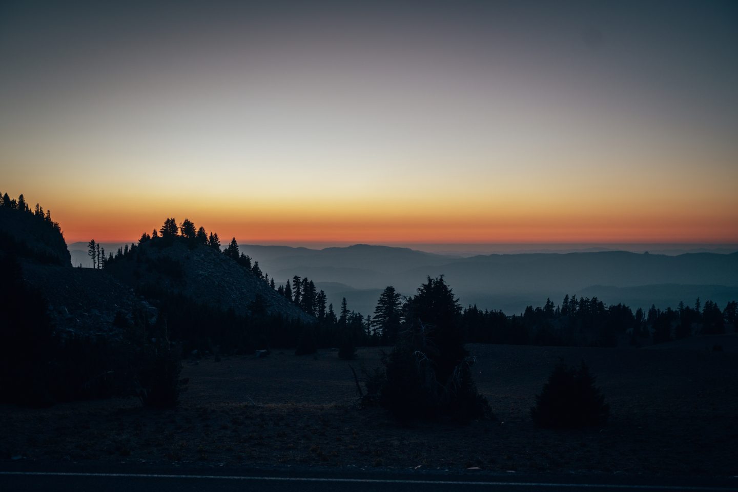 Sunset inside Crater Lake National Park