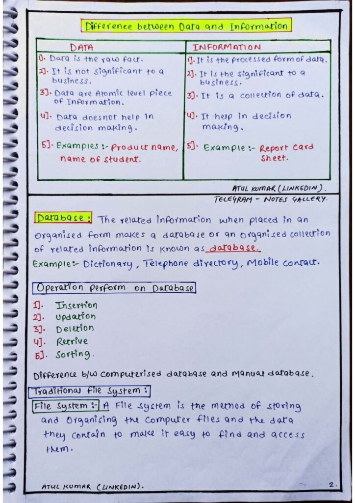 DBMS Notes Handwritten: A Comprehensive Guide to Database Management Systems