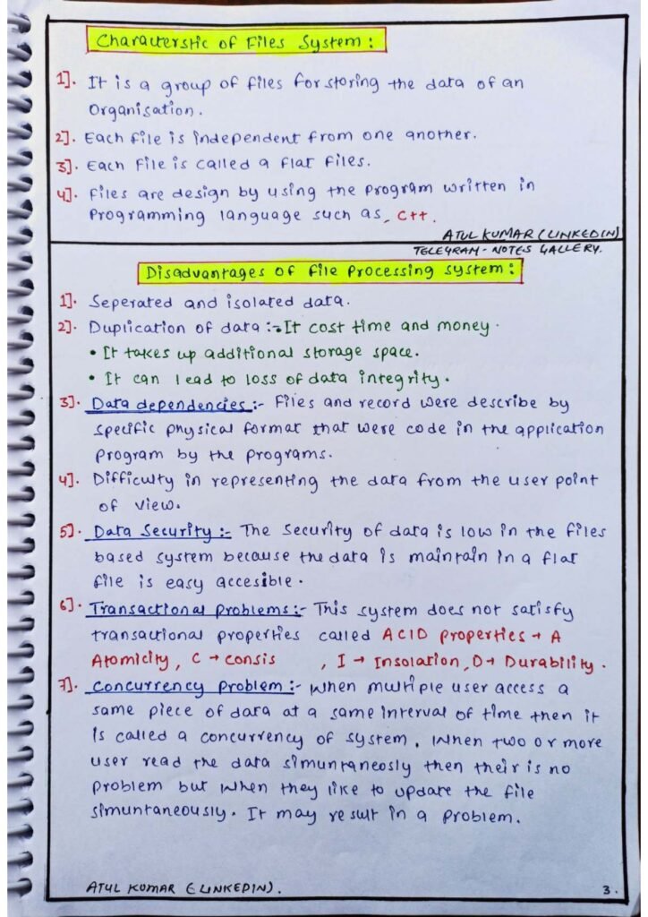 DBMS Notes Handwritten: A Comprehensive Guide to Database Management Systems