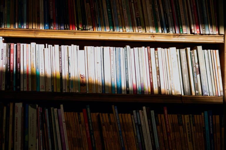 academic books in a library