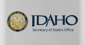 The Great Seal of the State of Idaho with the Idaho Secretary of State wordmark