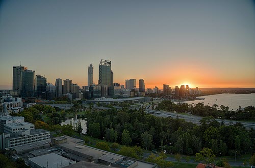 Aerial view of Perth as you depart