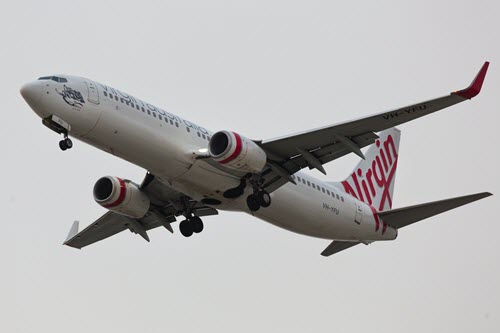 Virgin Australia flight departing Sydney