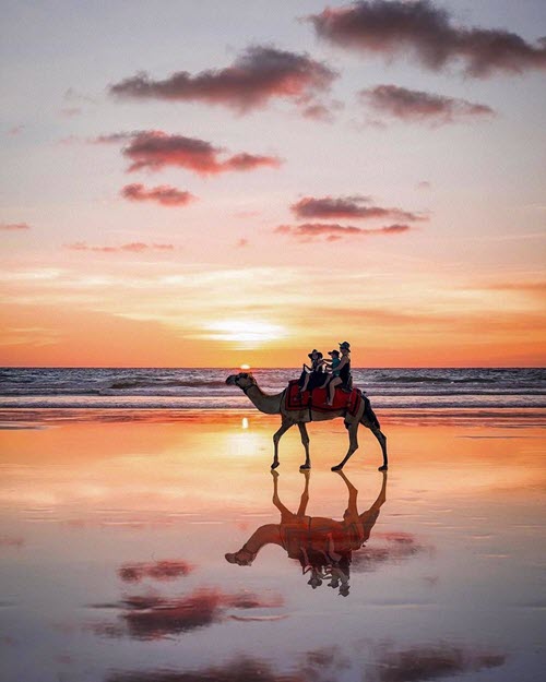 A stunning sunset at famous Cable Beach, Broome, Western Australia