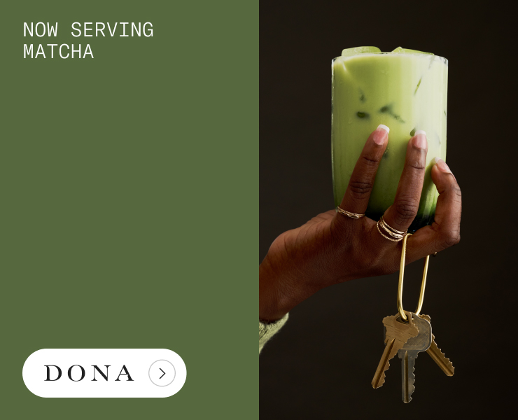 banner advertising DONA matcha