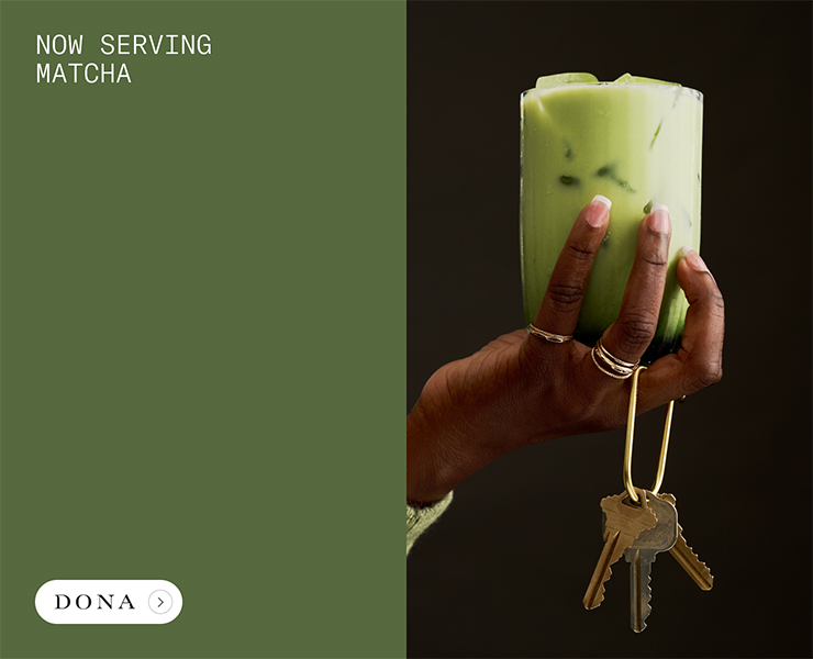 banner advertising DONA matcha