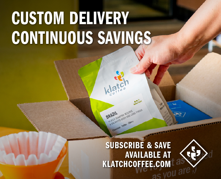 banner advertising Klatch Coffee