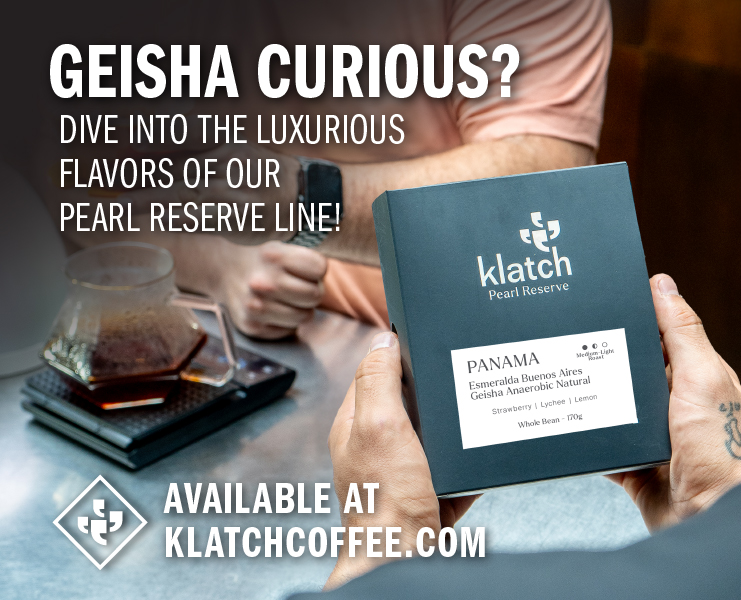 banner advertising Klatch Coffee