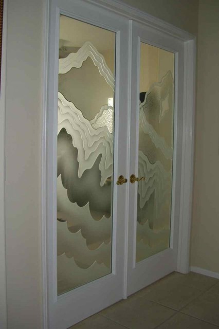 Interior Glass Doors with Obscure Frosted Glass Designs - Rugged Waves ...