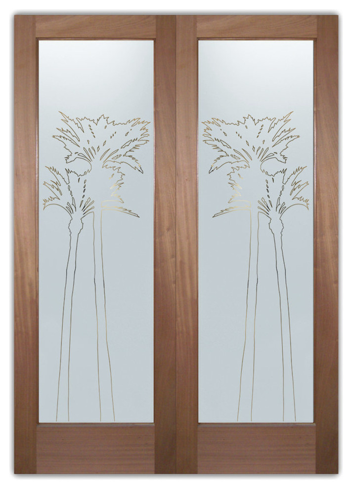 Interior Glass Doors - Obscure Frosted Glass PALMS GLEAMING PS PAIR ...