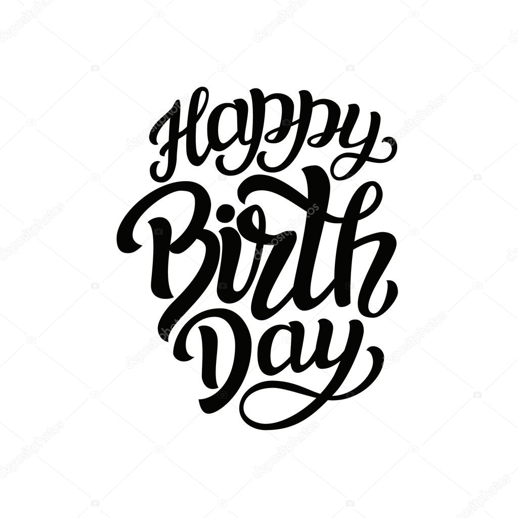 Happy Birthday Hand Lettering Typography Template For Posters Images