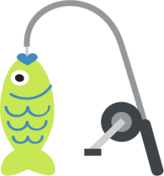 fishing pole and fish emoji