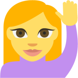 happy person raising one hand emoji