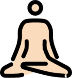 man in lotus position: light skin tone emoji