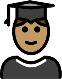 man student: medium skin tone emoji