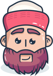 person bear hat illustration