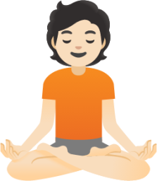 person in lotus position: light skin tone emoji