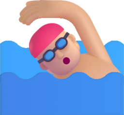 person swimming medium light emoji