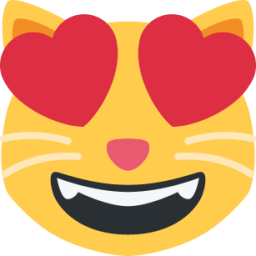 smiling cat face with heart-shaped eyes emoji