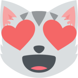 smiling cat face with heart-shaped eyes emoji