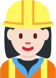 woman construction worker: light skin tone emoji