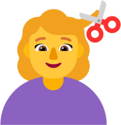 woman getting haircut default emoji