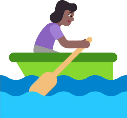 woman rowing boat medium dark emoji