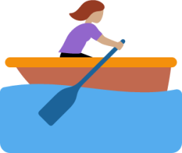 woman rowing boat: medium skin tone emoji