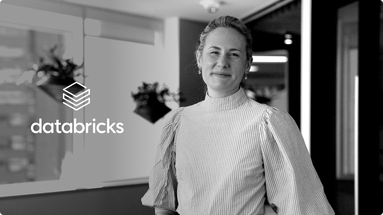 Databricks logo beside an employee