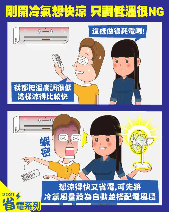 台電在「省電小撇步」專區分享如何省電。（圖／翻攝自台灣電力公司）