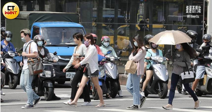 今日各地天氣高溫炎熱，高溫普遍在34到36度。（示意圖／劉耿豪攝）