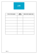 Personal protective equipment (PPE) issue record page 2 preview