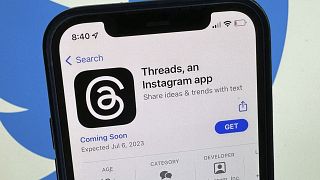 Le nouveau réseau social lancé par Meta, Threads, sur l'écran d'un smartphone.