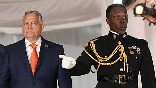 Hungary's Prime Minister Viktor Orban arrives at an event commemorating the alliance's 75th anniversary at the NATO summit in Washington, 9 July 2024