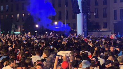 Football fans celebrating in Berlin