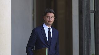 French Prime Minister Gabriel Attal leaves the weekly cabinet meeting, Tuesday, July 16, 2024 in Paris.