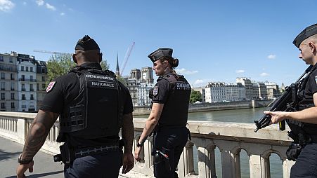 Armed police officers in Paris