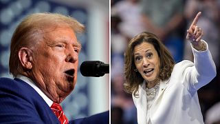 Republican presidential nominee former President Donald Trump. | Democratic presidential nominee Vice President Kamala Harris.