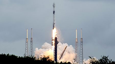 A SpaceX Falcon 9 rocket lifts off from the Cape Canaveral Space Force Station, Monday, October 7, 2024 carrying a Europe's Hera spacecraft.